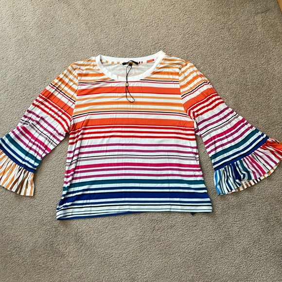 NWOT Kobi Halperin rainbow striped Rosalia top - Picture 4 of 12